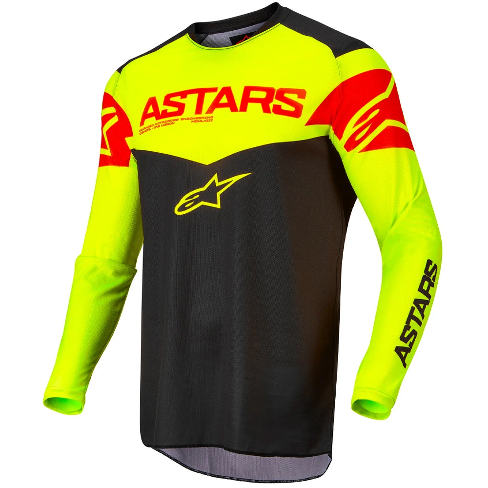 Alpinestars - 2022 Fluid Triple Jersey Colour BLKRDYW 1 Alpinestars - 2022 Fluid Triple Jersey Colour BLKRDYW