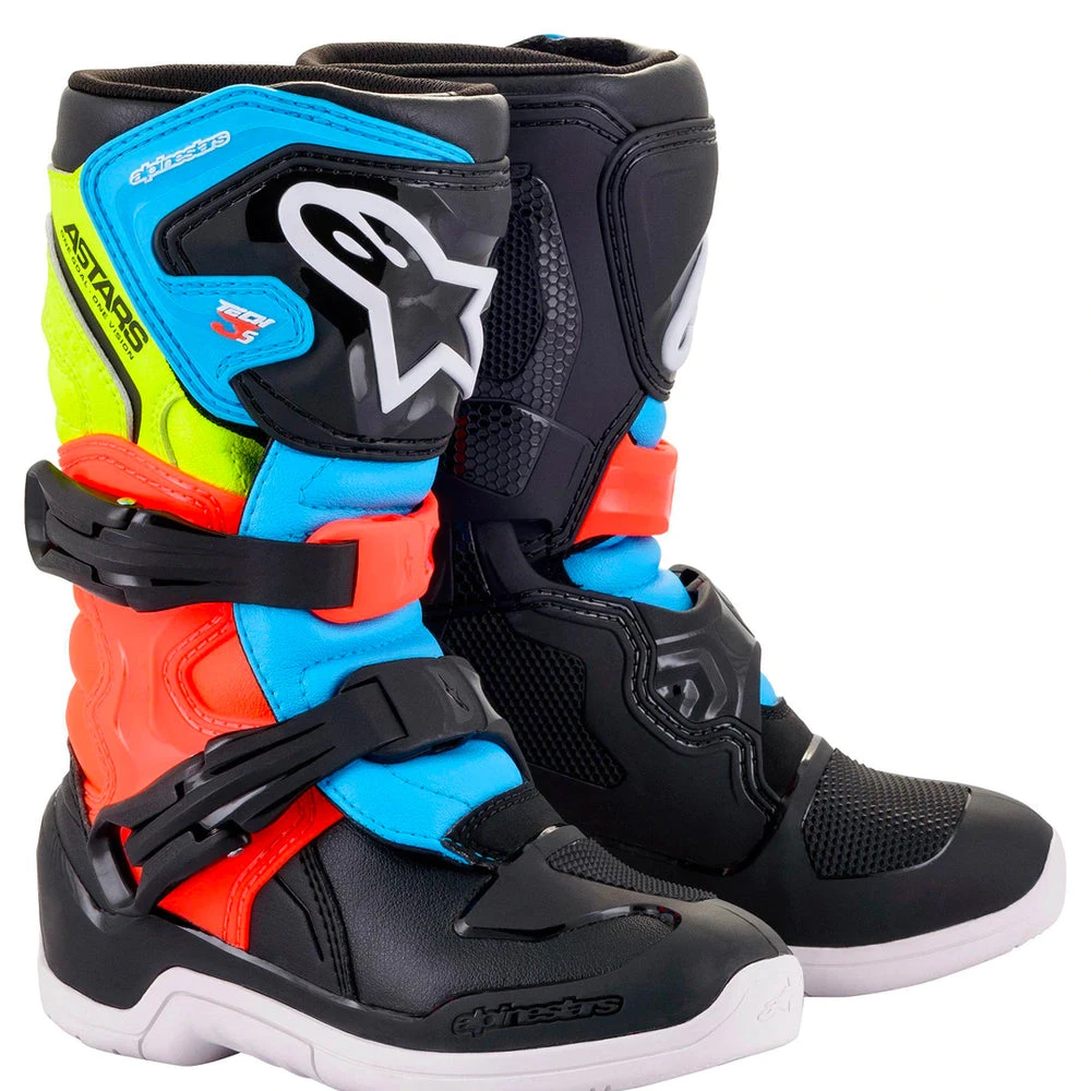 Alpinestars - Tech 3s Kids Black/Fluro/Red Boots Colour MULTI 1 Alpinestars - Tech 3s Kids Black/Fluro/Red Boots Colour MULTI